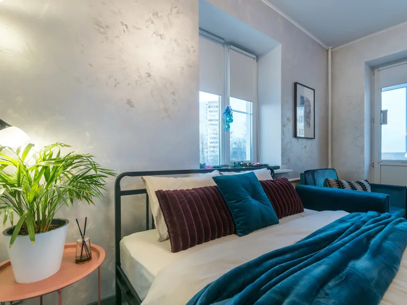 Студия с красивым видом из окна в апартаментах «Moscow Deluxe Apartments Comfy Studio in Koptevo»