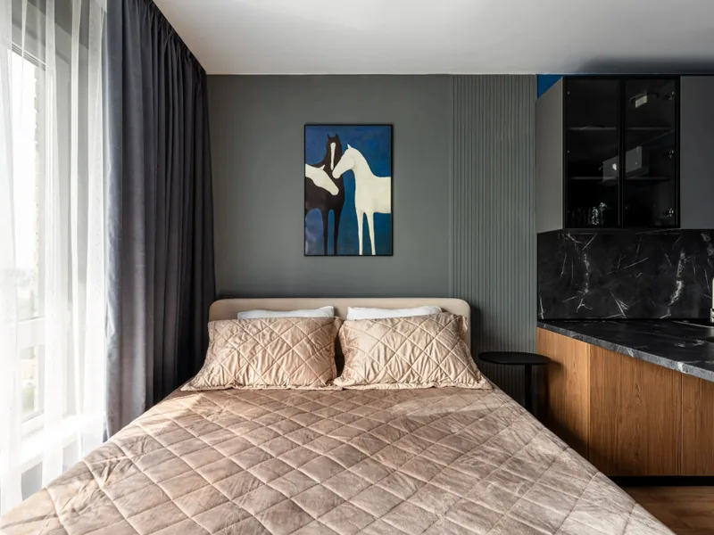 Двухместная студия с видом на город в апартаментах «Flat Inn у метро Бутырская»