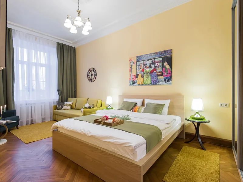 Номер в апартаментах «GM Apartments в Легендарной Сталинской высотке»