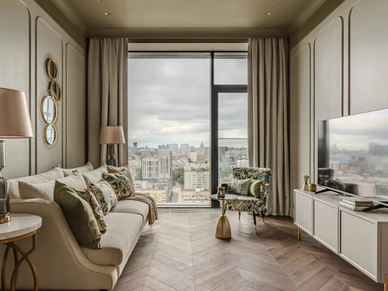 Апартаменты с 3 комнатами с красивым видом из окна в апартаментах «Moscow Deluxe Apartments Family Suite MOD»