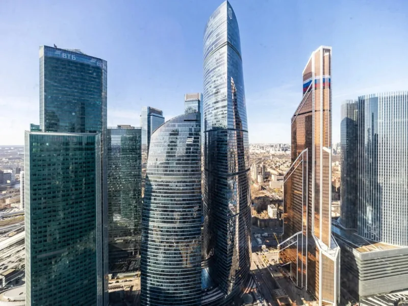 Фасад / вход «на 54 Этаже в Москва-Сити Широкой Панорамой на Город»