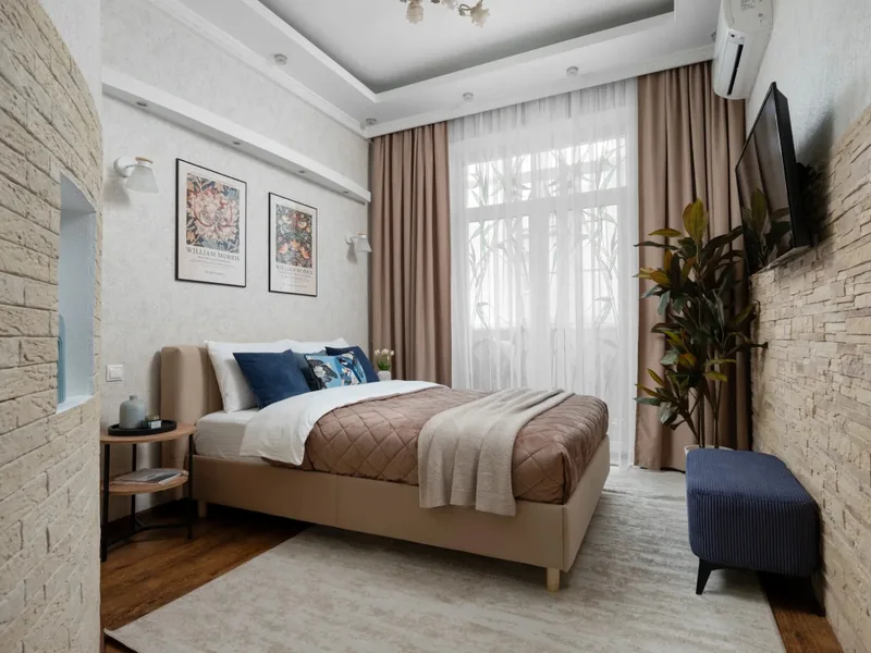 Апартаменты с 2 комнатами с балконом в апартаментах «GM Apartments Райская в центре»