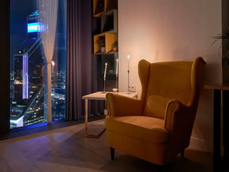 Апартаменты Sky City Moscow Уютная студия на 51 этаже с уникальным видом на все башни Москва Сити!, 1-й Красногвардейский проезд, д.22, строение 1, Москва