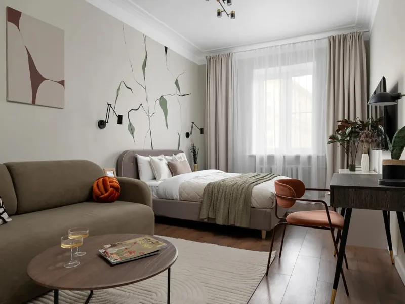 Апартаменты с 2 комнатами с балконом в апартаментах «GM Apartments Стильная двушка у Триумфальной площади»