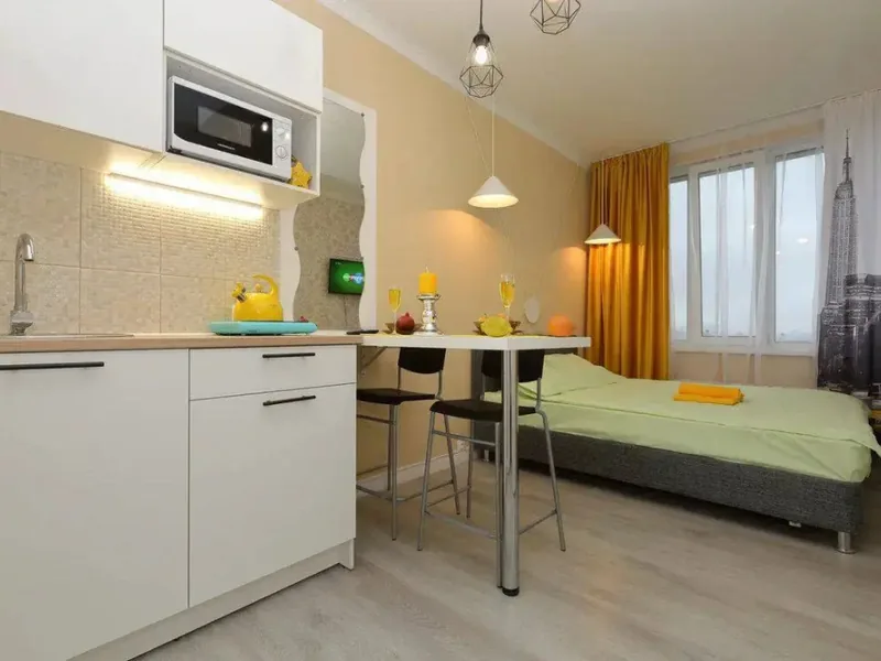 Апартаменты c 1 комнатой с красивым видом из окна в апартаментах «студия Malina Apartment рядом Крокус Экспо»