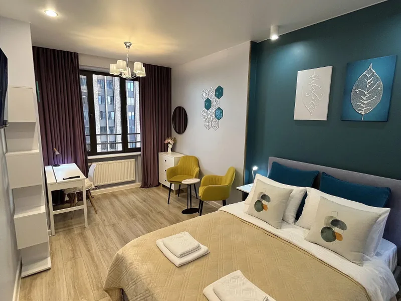 Ресепшн / лобби «Уютная Prime Marine в ЖК Савеловский Сити в Центре Москвы»